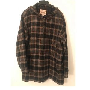 Woolrich Vintage Brown And Black Wool Blend Plaid